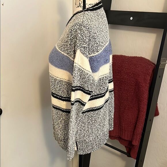 Vince Multicolor Pullover Striped Knit Modern Boho Sweater - Picture 3 of 9